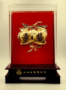 999.9足金孖壽桃禮座