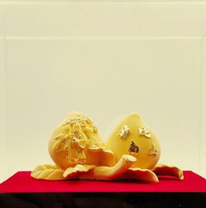 999.9足金電鑄孖壽桃禮座
